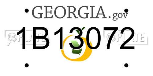 1B13072 Georgia License Plate