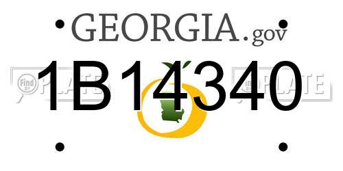 1B14340 Georgia License Plate