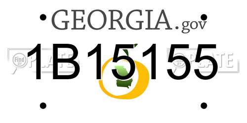 1B15155 Georgia License Plate