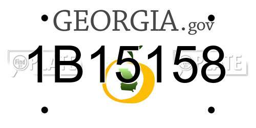1B15158 Georgia License Plate