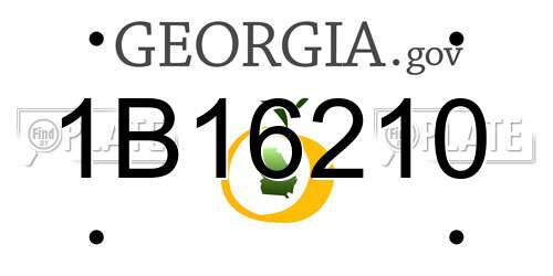 1B16210 Georgia License Plate
