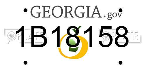 1B18158 Georgia License Plate