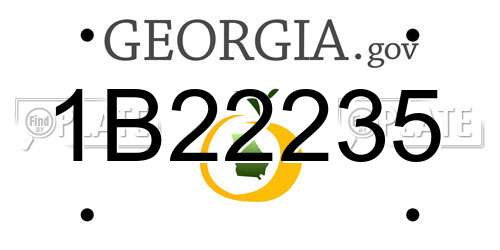 1B22235 Georgia License Plate