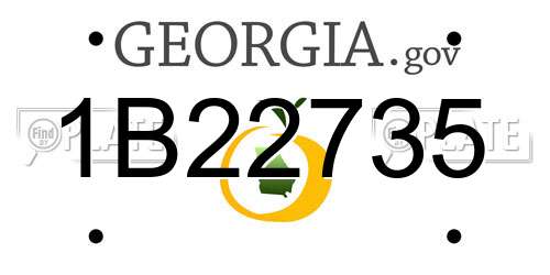 1B22735 Georgia License Plate
