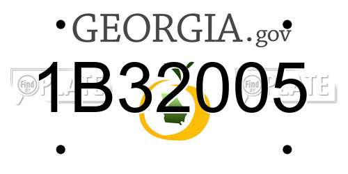 1B32005 Georgia License Plate