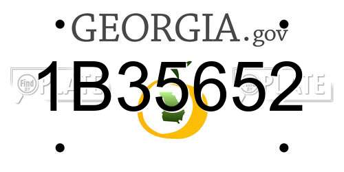 1B35652 Georgia License Plate