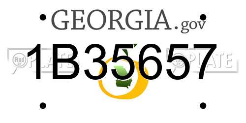 1B35657 Georgia License Plate