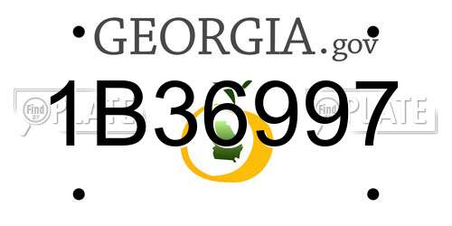 1B36997 Georgia License Plate