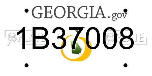 1B37008 Georgia License Plate