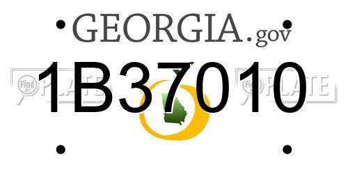 1B37010 Georgia License Plate