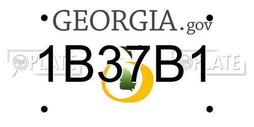 1B37B1 Georgia License Plate