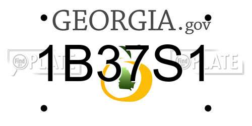 1B37S1 Georgia License Plate