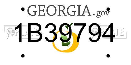 1B39794 Georgia License Plate