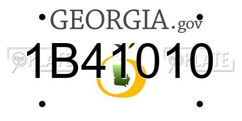 1B41010 Georgia License Plate