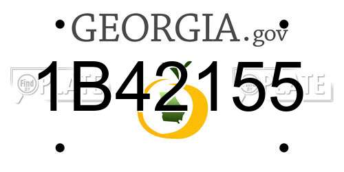 1B42155 Georgia License Plate
