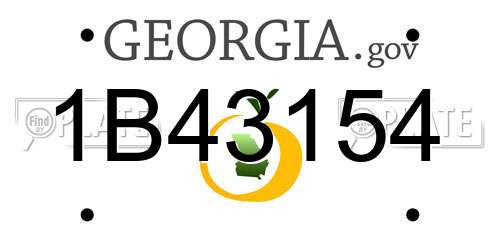 1B43154 Georgia License Plate
