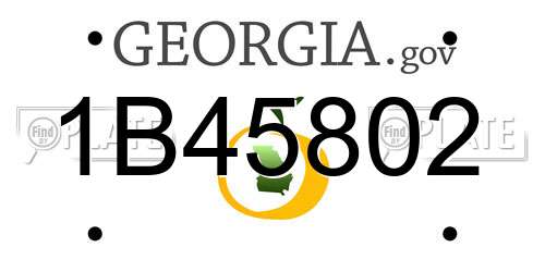1B45802 Georgia License Plate