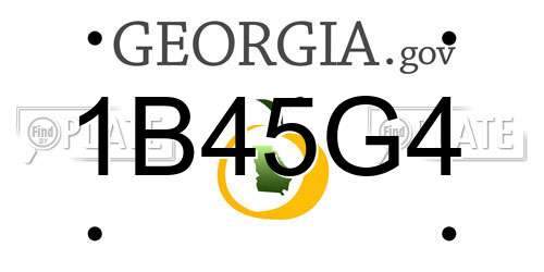 1B45G4 Georgia License Plate