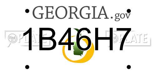 1B46H7 Georgia License Plate