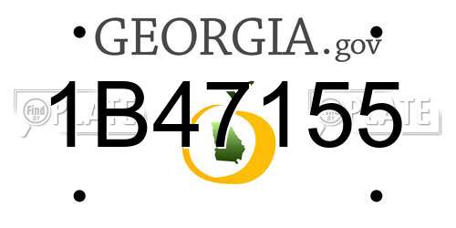 1B47155 Georgia License Plate