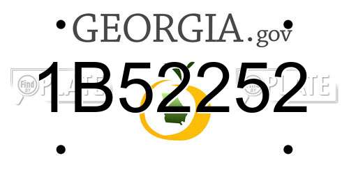 1B52252 Georgia License Plate