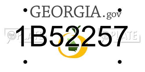 1B52257 Georgia License Plate