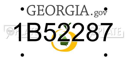1B52287 Georgia License Plate