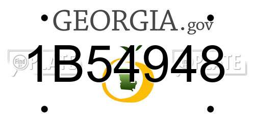 1B54948 Georgia License Plate