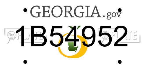 1B54952 Georgia License Plate