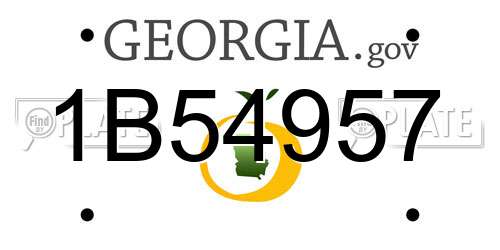 1B54957 Georgia License Plate
