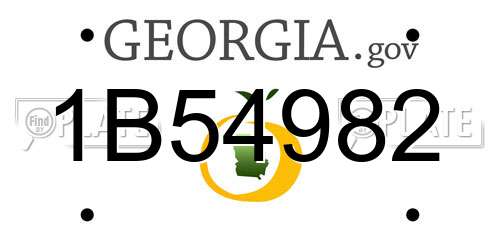 1B54982 Georgia License Plate