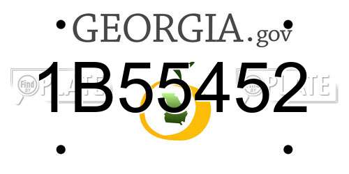 1B55452 Georgia License Plate