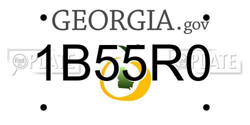 1B55R0 Georgia License Plate