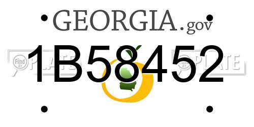 1B58452 Georgia License Plate