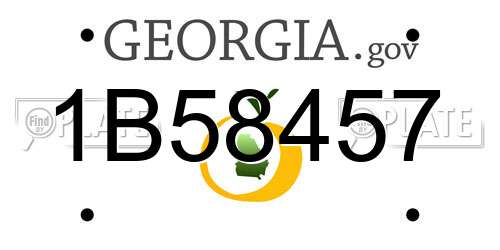 1B58457 Georgia License Plate