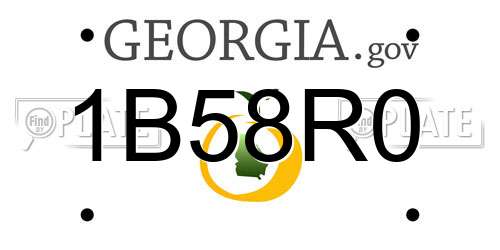1B58R0 Georgia License Plate