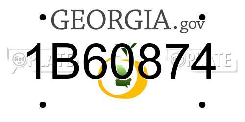 1B60874 Georgia License Plate