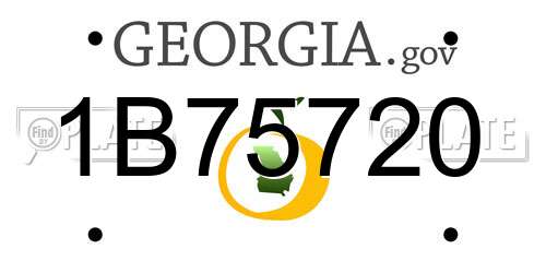 1B75720 Georgia License Plate