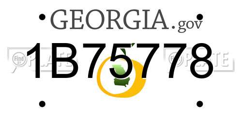 1B75778 Georgia License Plate