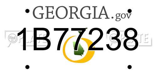 1B77238 Georgia License Plate