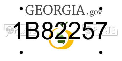 1B82257 Georgia License Plate