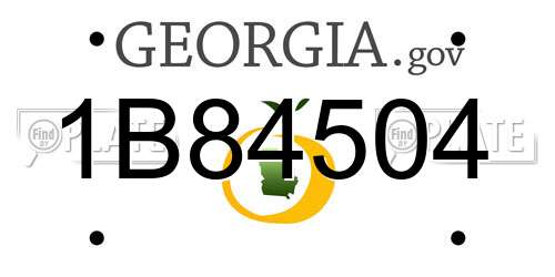 1B84504 Georgia License Plate