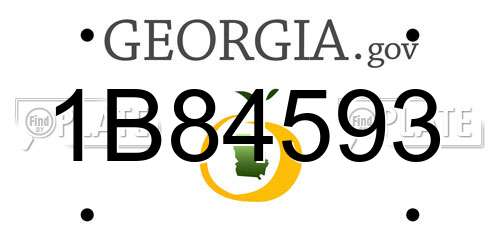 1B84593 Georgia License Plate