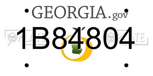 1B84804 Georgia License Plate
