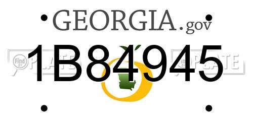1B84945 Georgia License Plate