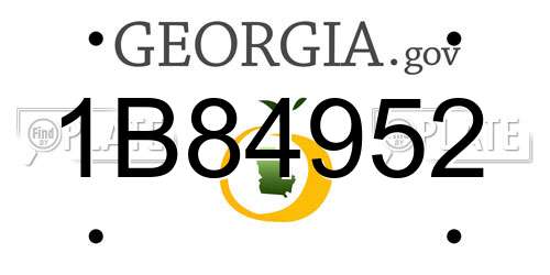 1B84952 Georgia License Plate