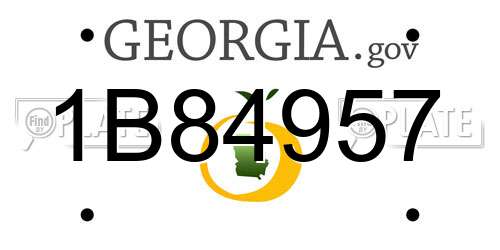 1B84957 Georgia License Plate