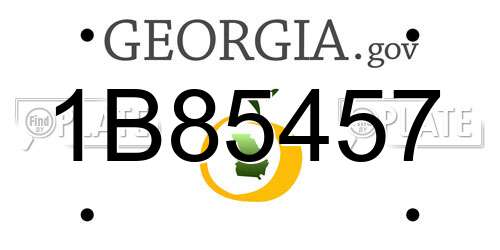 1B85457 Georgia License Plate