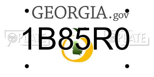 1B85R0 Georgia License Plate