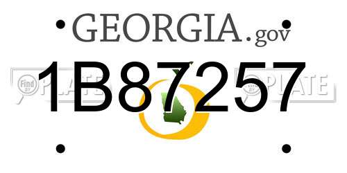 1B87257 Georgia License Plate